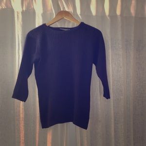 100% Cashmere!! purple 3/4 sleeves pullover